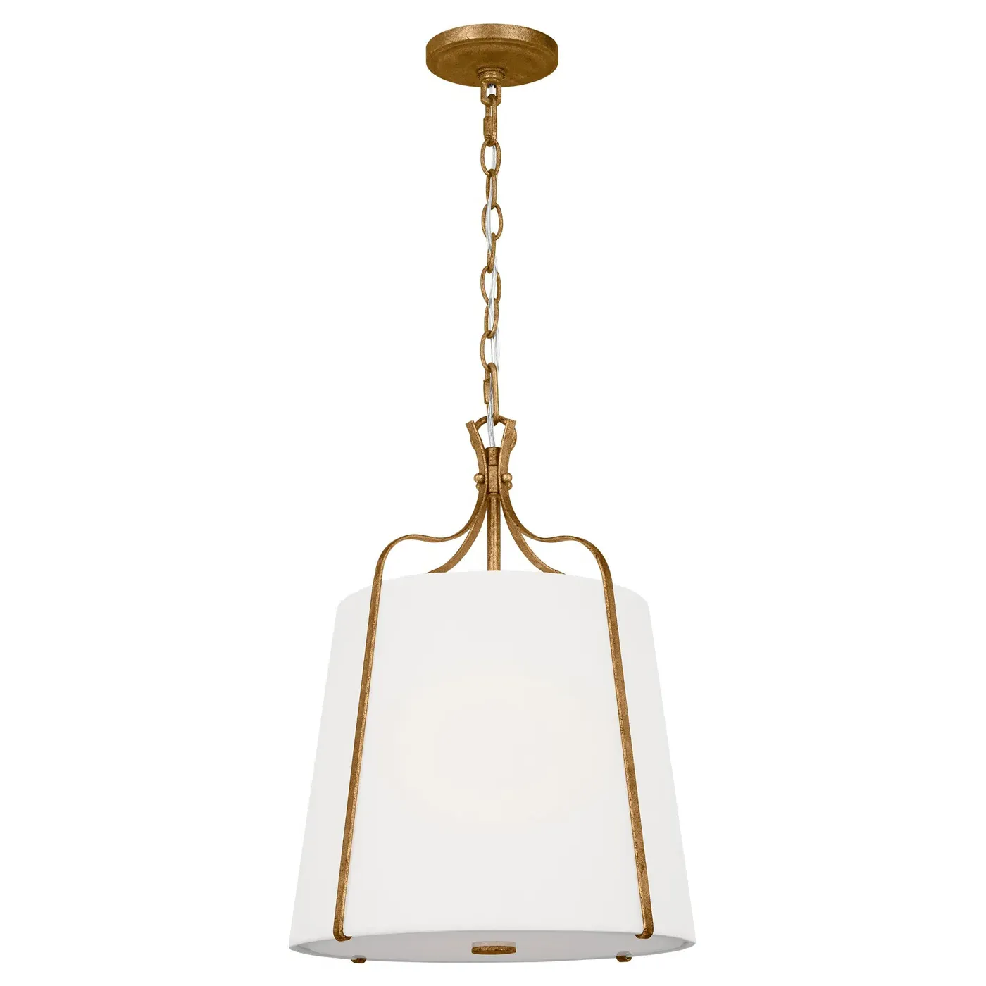 Leander Small Hanging Shade Pendant - Antique Gild, Steel