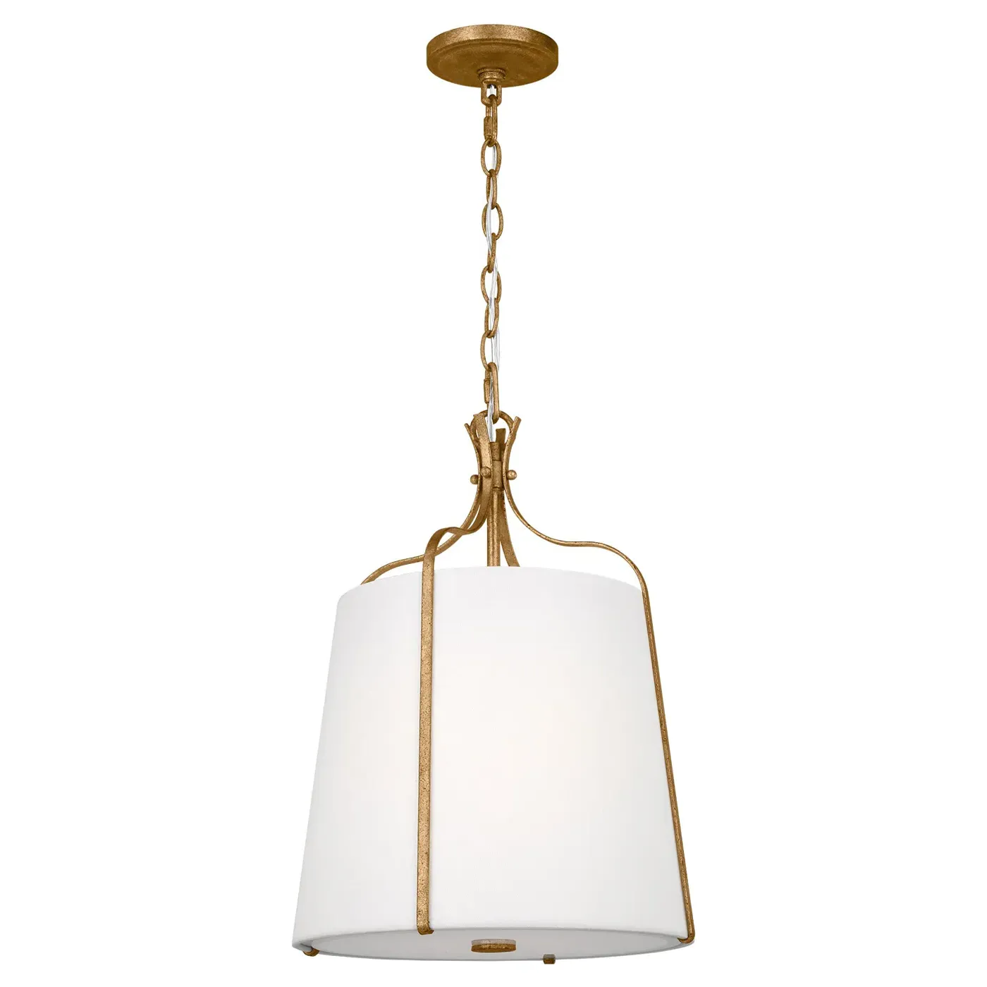 Leander Small Hanging Shade Pendant - Antique Gild, Steel