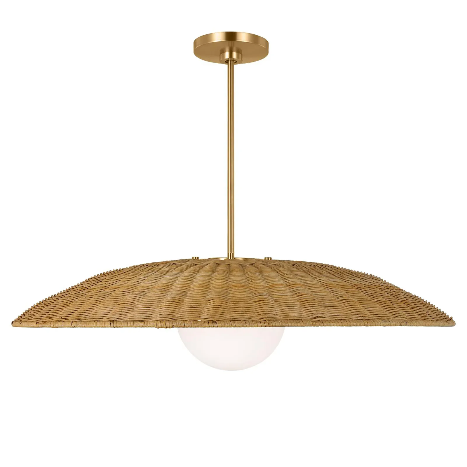 Mari Extra Large Pendant Light - Burnished Brass, Rattan image