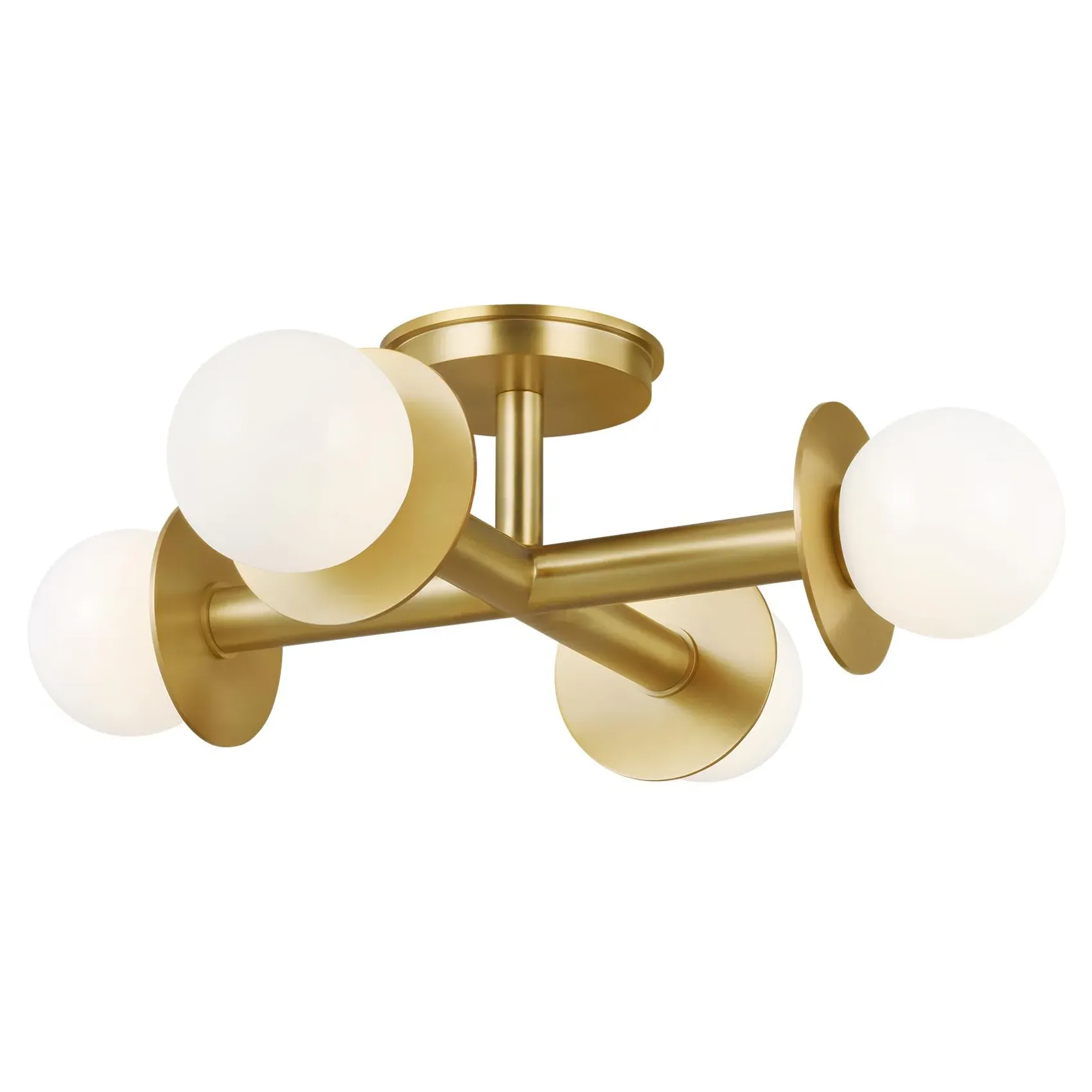 Nodes Semi Flush Mount - Burnished Brass, Steel