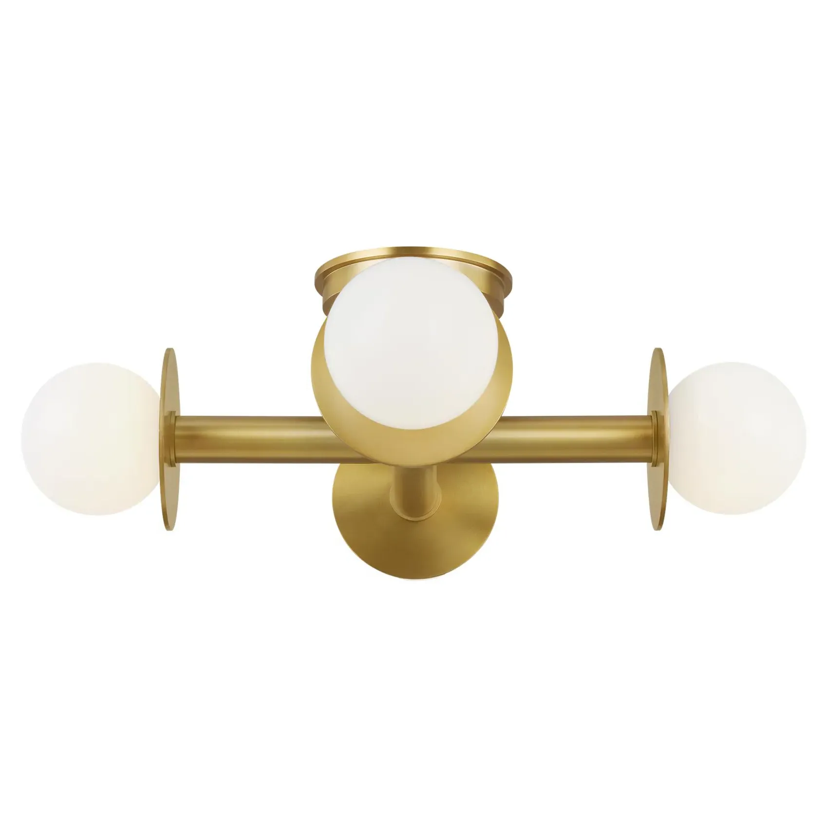 Nodes Semi Flush Mount - Burnished Brass, Steel