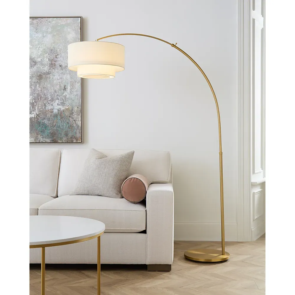 Sawyer Adjustable Floor Lamp - Burnished Brass