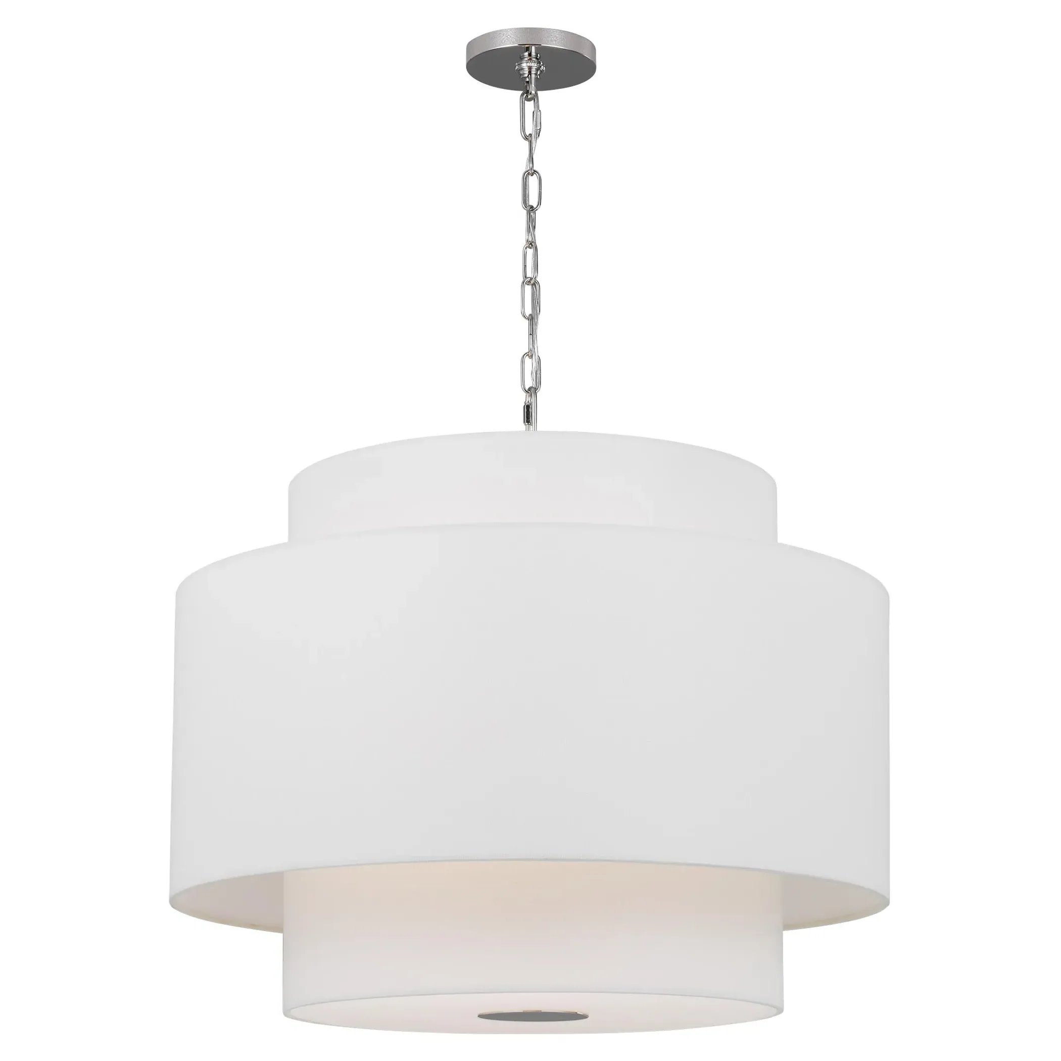 Sawyer Round Pendant Light - Polished Nickel, Steel