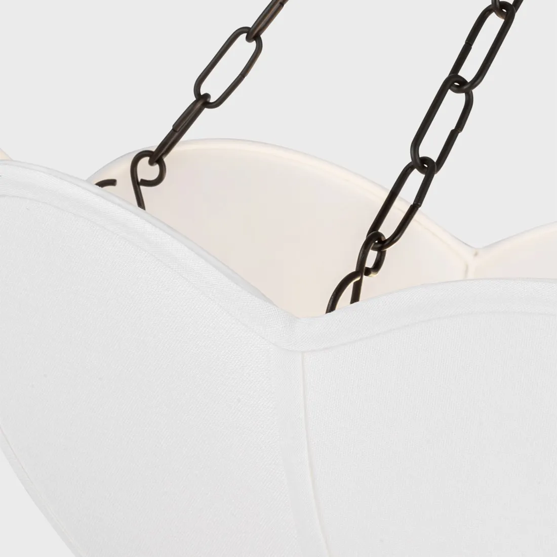 Stassi 3 Light Chandelier with Scalloped Shade - Aged Iron