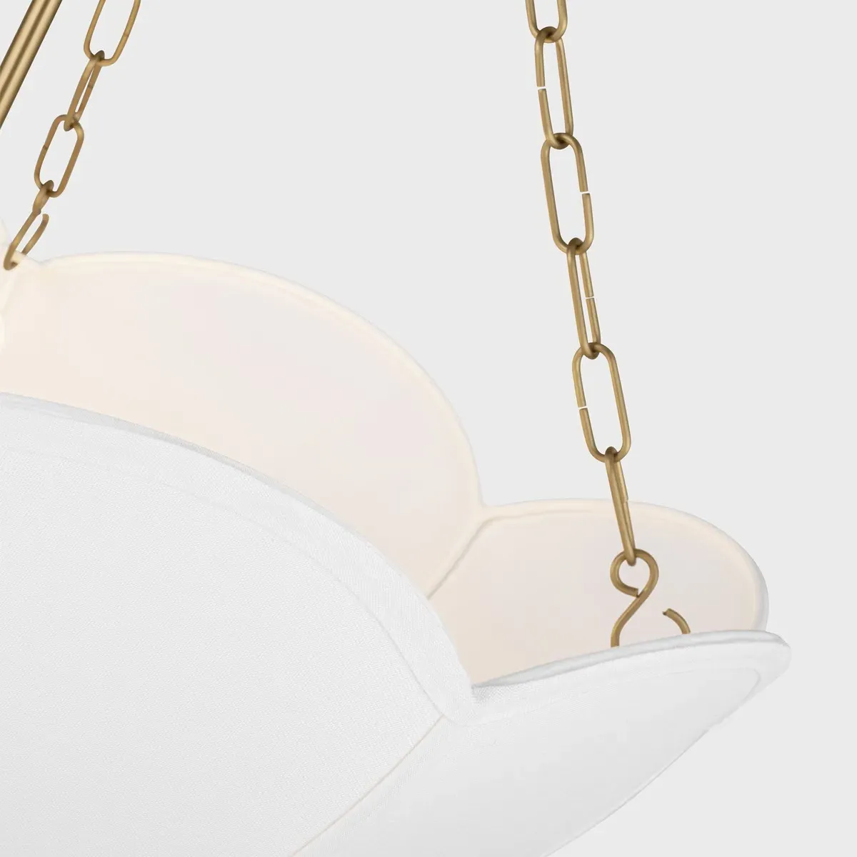 Stassi 3 Light Chandelier with Scalloped Shade - Burnished Brass