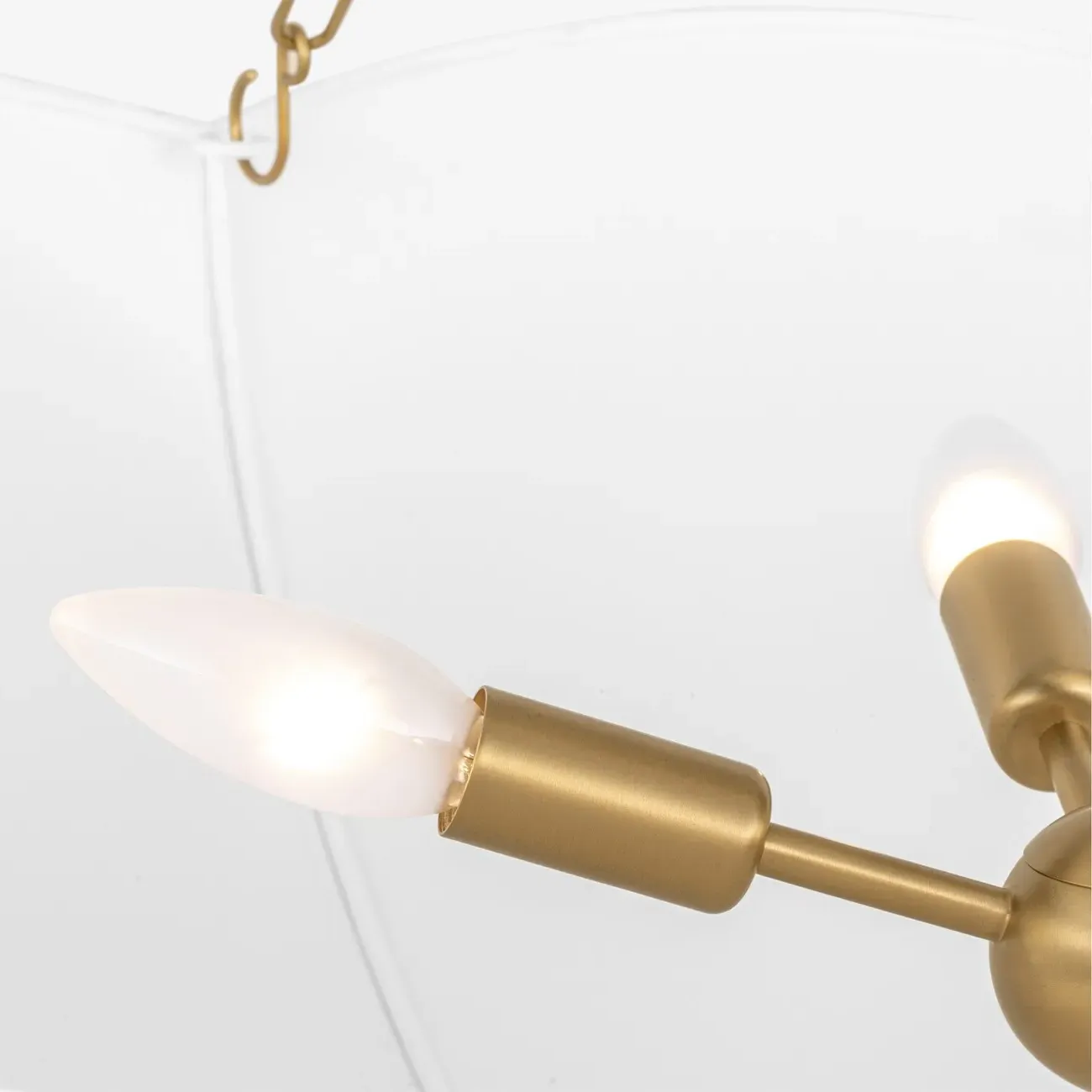 Stassi 4 Light Chandelier with Scalloped Shade - Burnished Brass