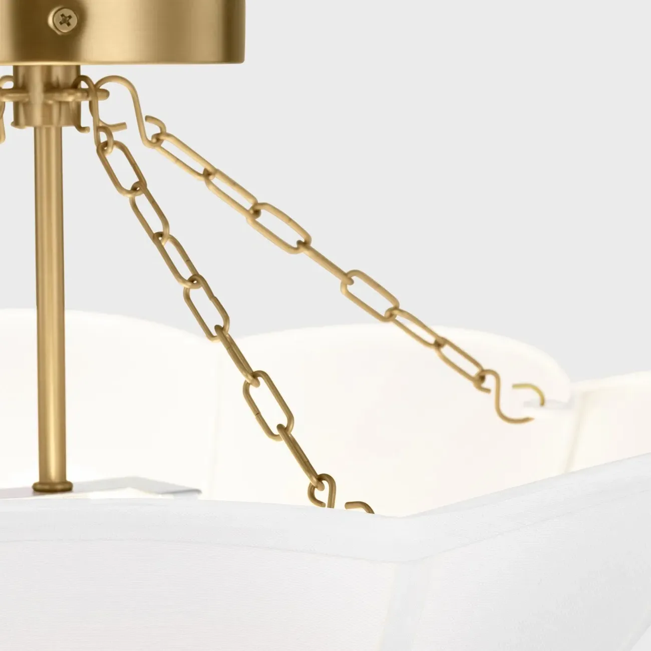 Stassi Semi Flush Mount with Scalloped Shade - Burnished Brass