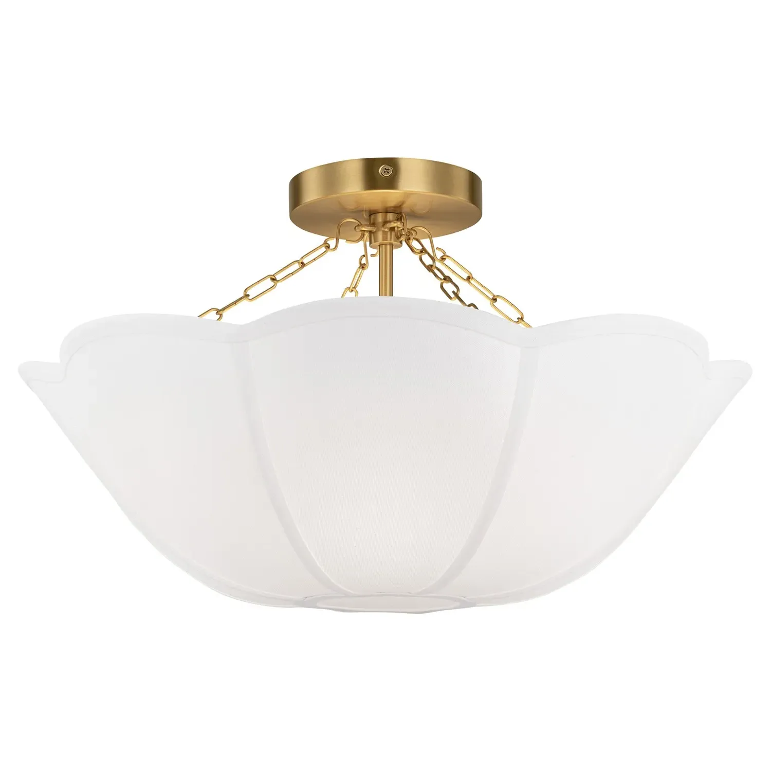 Stassi Semi Flush Mount with Scalloped Shade - Burnished Brass image