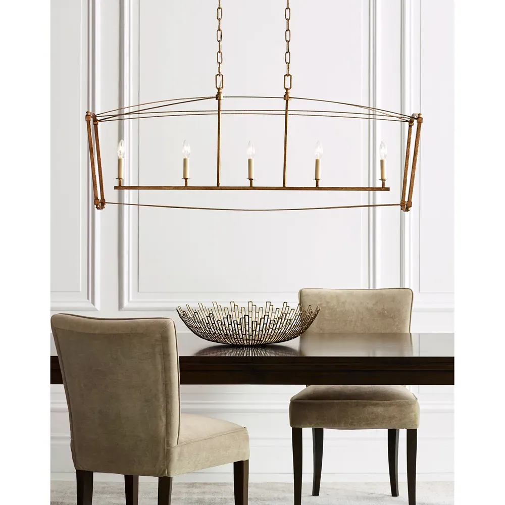 Thayer Linear Chandelier - Antique Gild