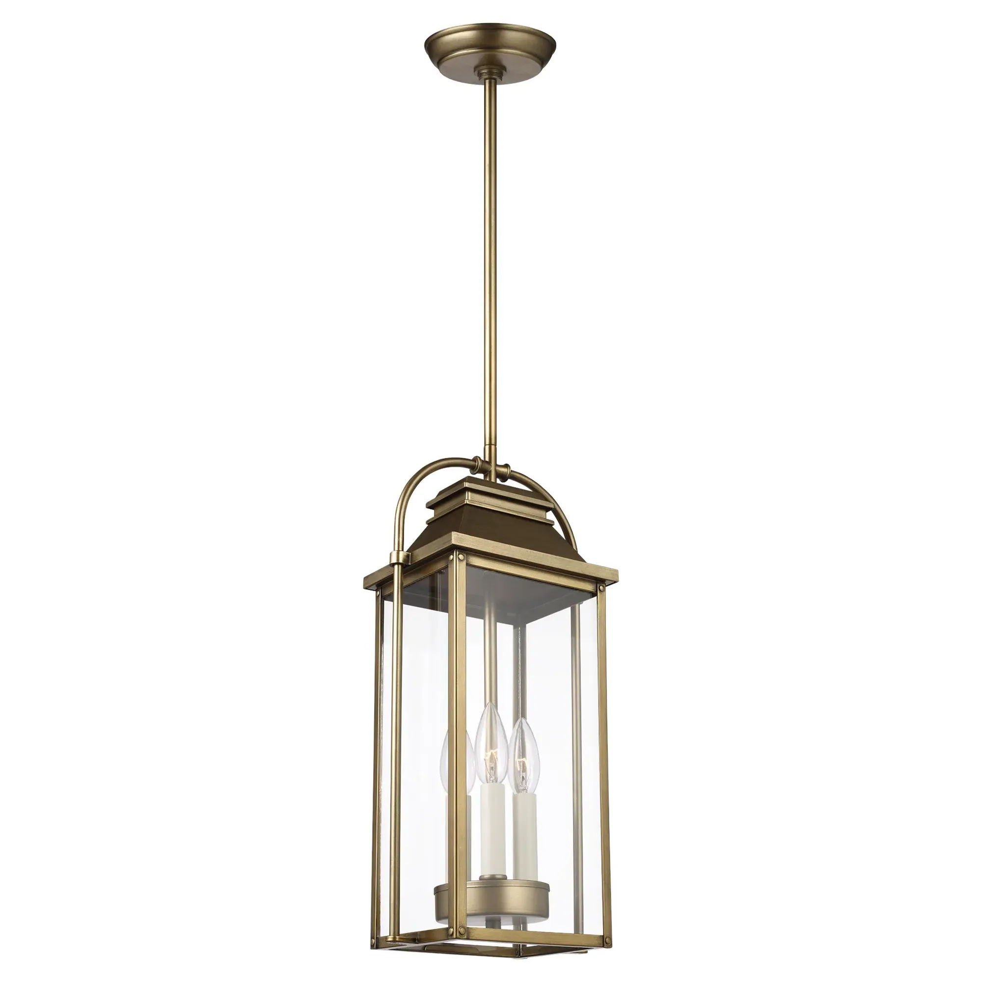 Wellsworth Lantern Pendant - Painted Distressed Brass