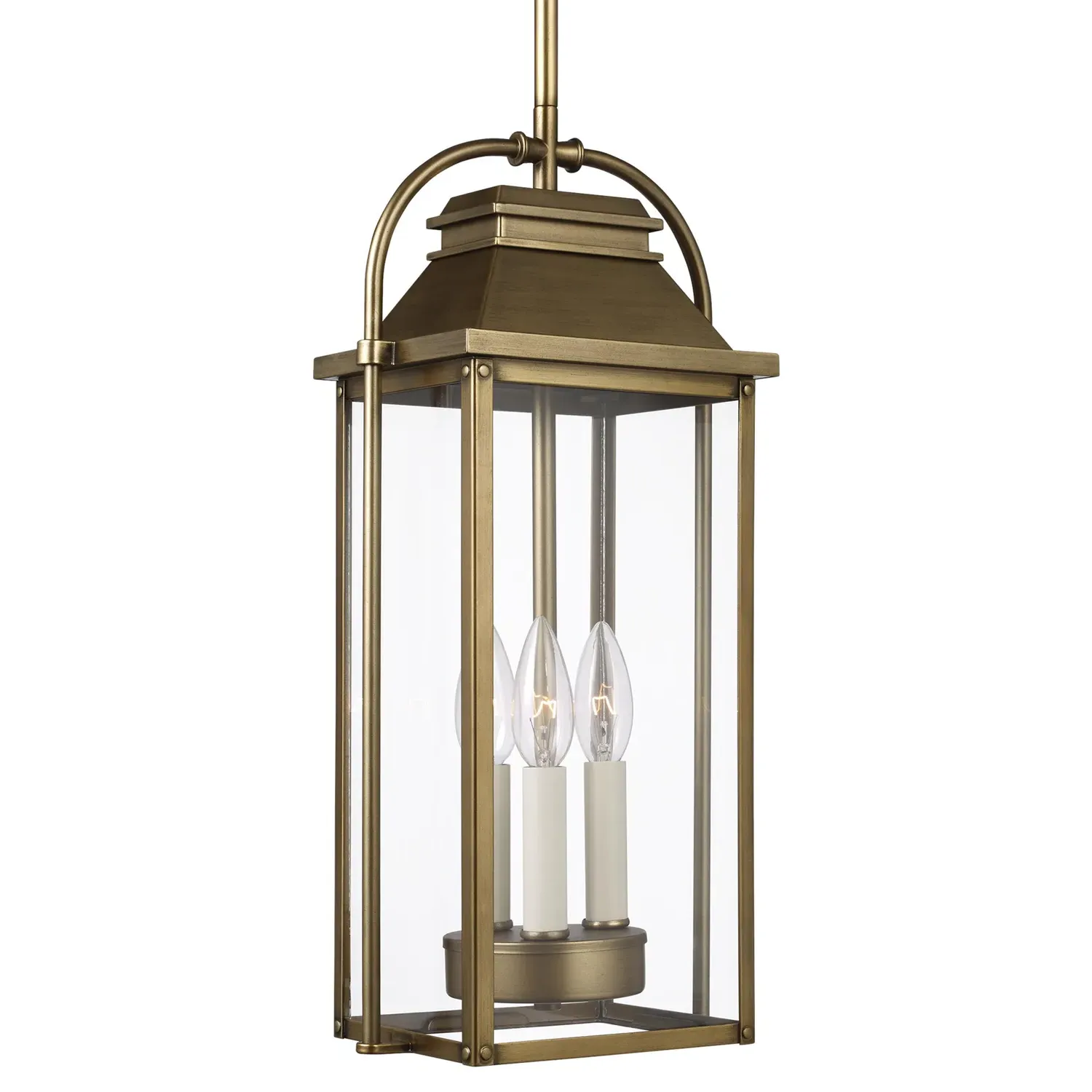 Wellsworth Lantern Pendant - Painted Distressed Brass