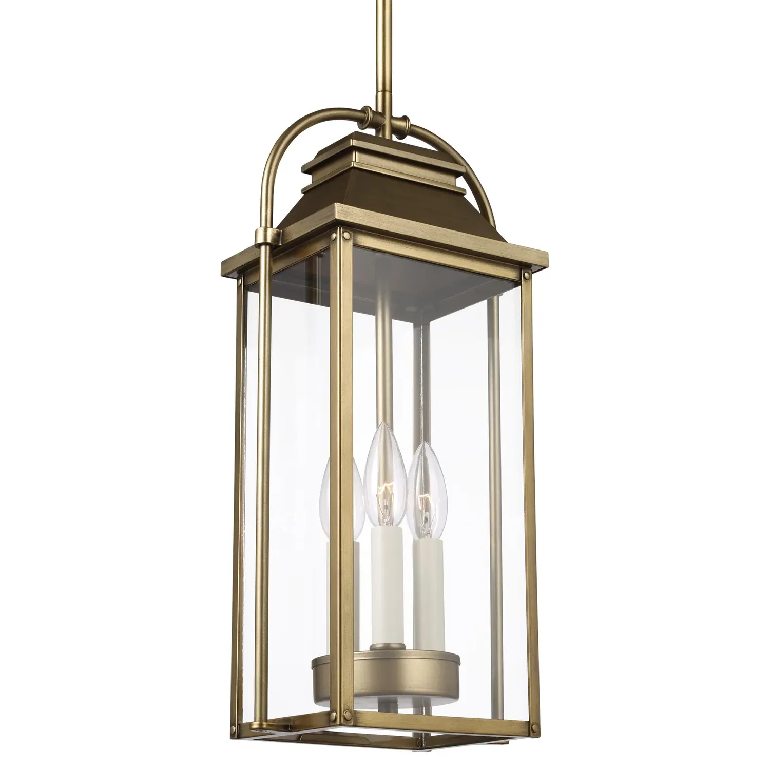 Wellsworth Lantern Pendant - Painted Distressed Brass