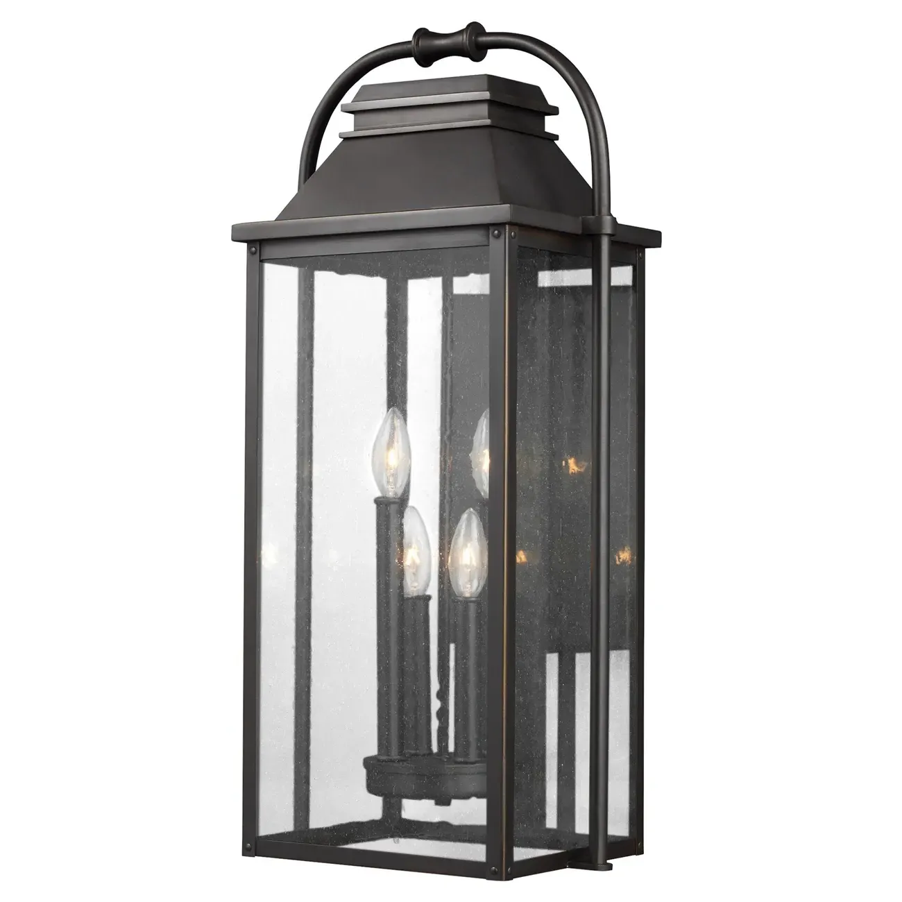 Wellsworth Large Lantern Sconce - Antique Bronze