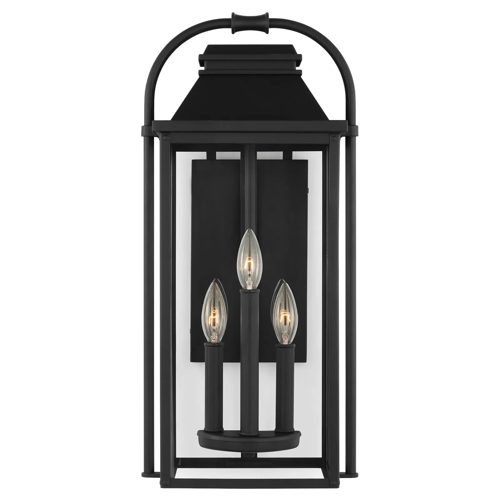 Wellsworth Medium Lantern Sconce - Textured Black, Aluminum