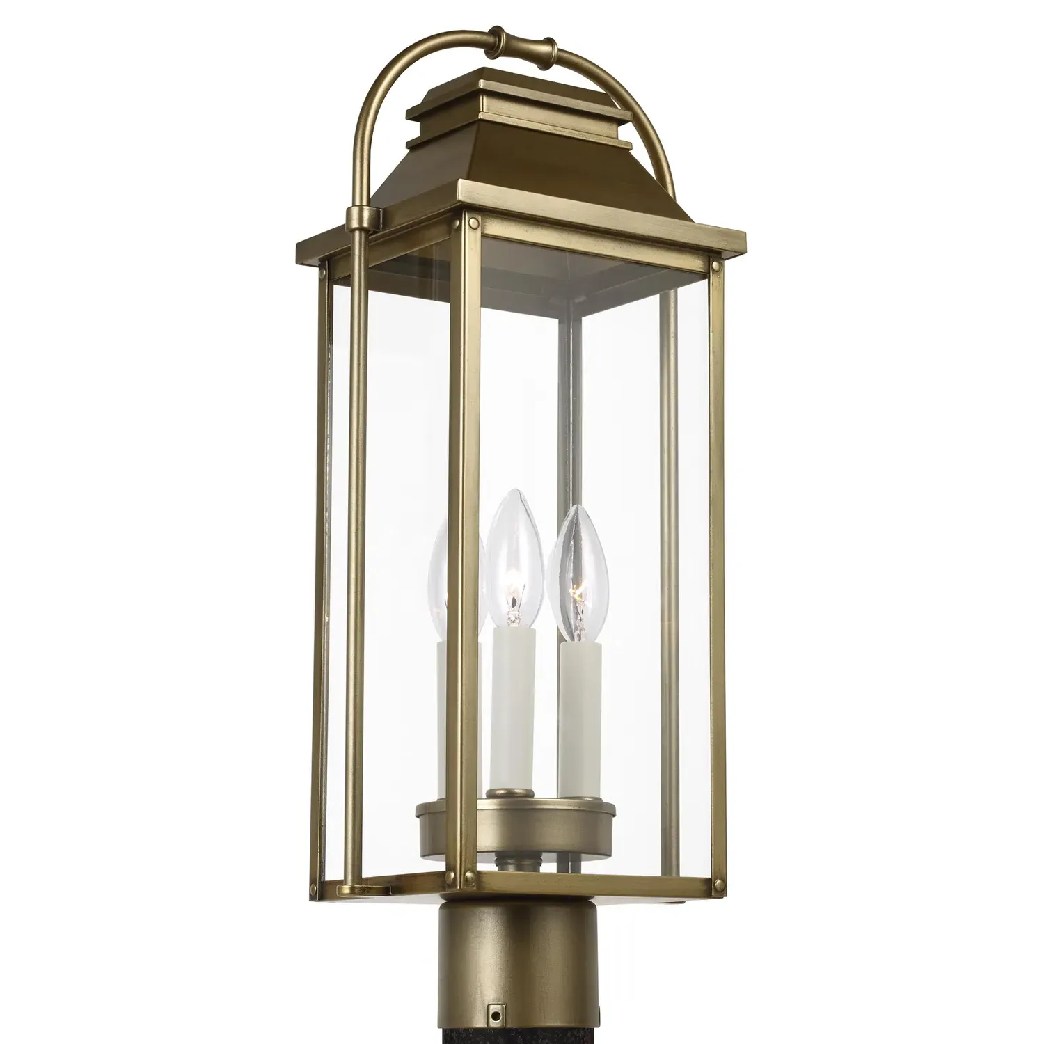 Wellsworth Post Lantern - Painted Distressed Brass