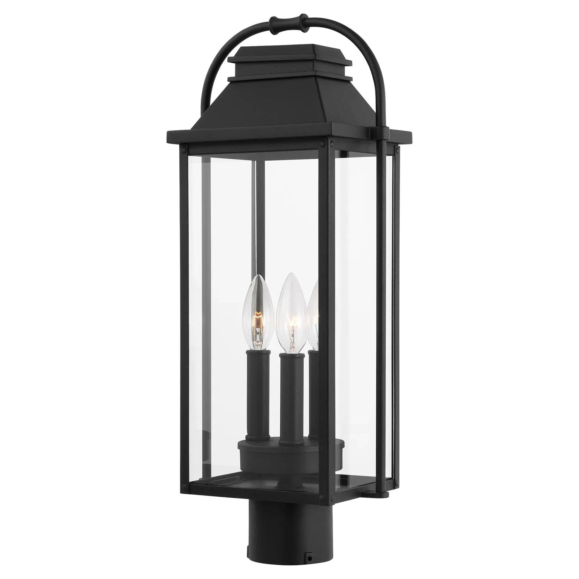 Wellsworth Post Lantern - Textured Black, Cast Aluminum