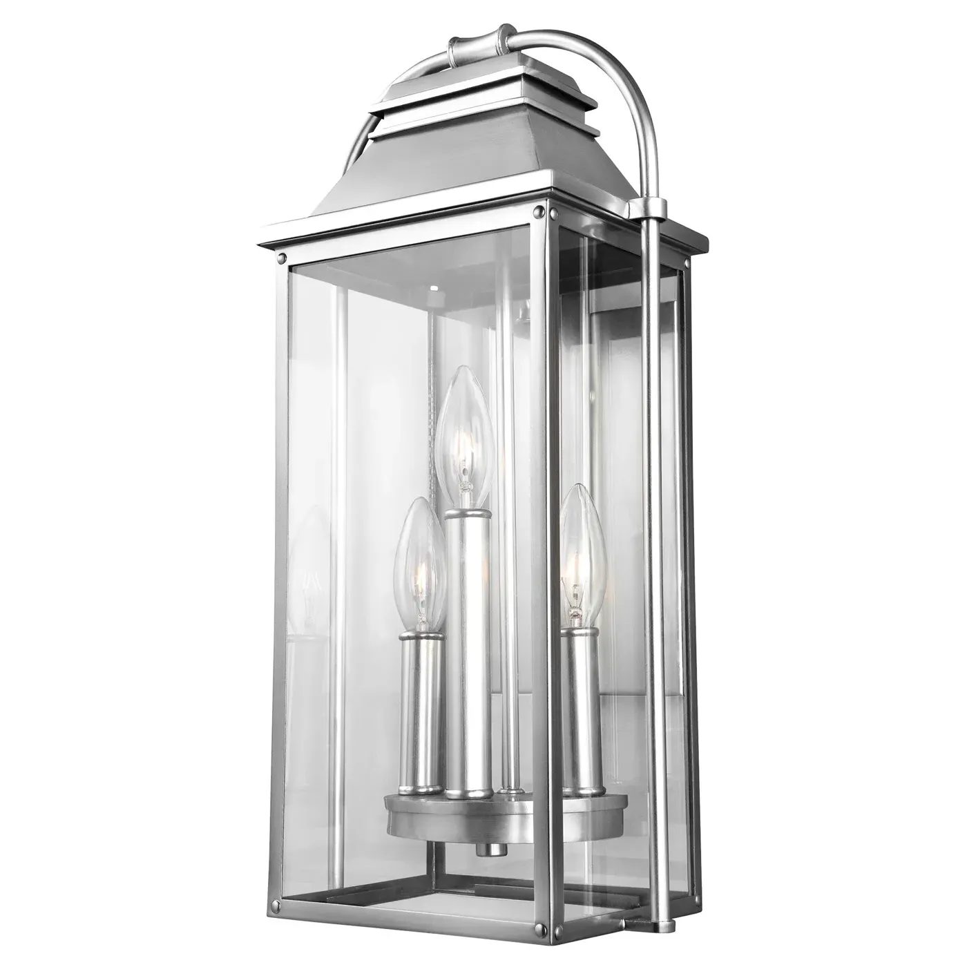 Wellsworth Small Lantern Sconce - Painted Brushed Steel