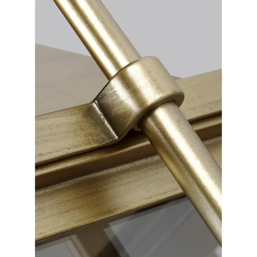 Wellsworth Small Lantern Sconce - Painted Distressed Brass