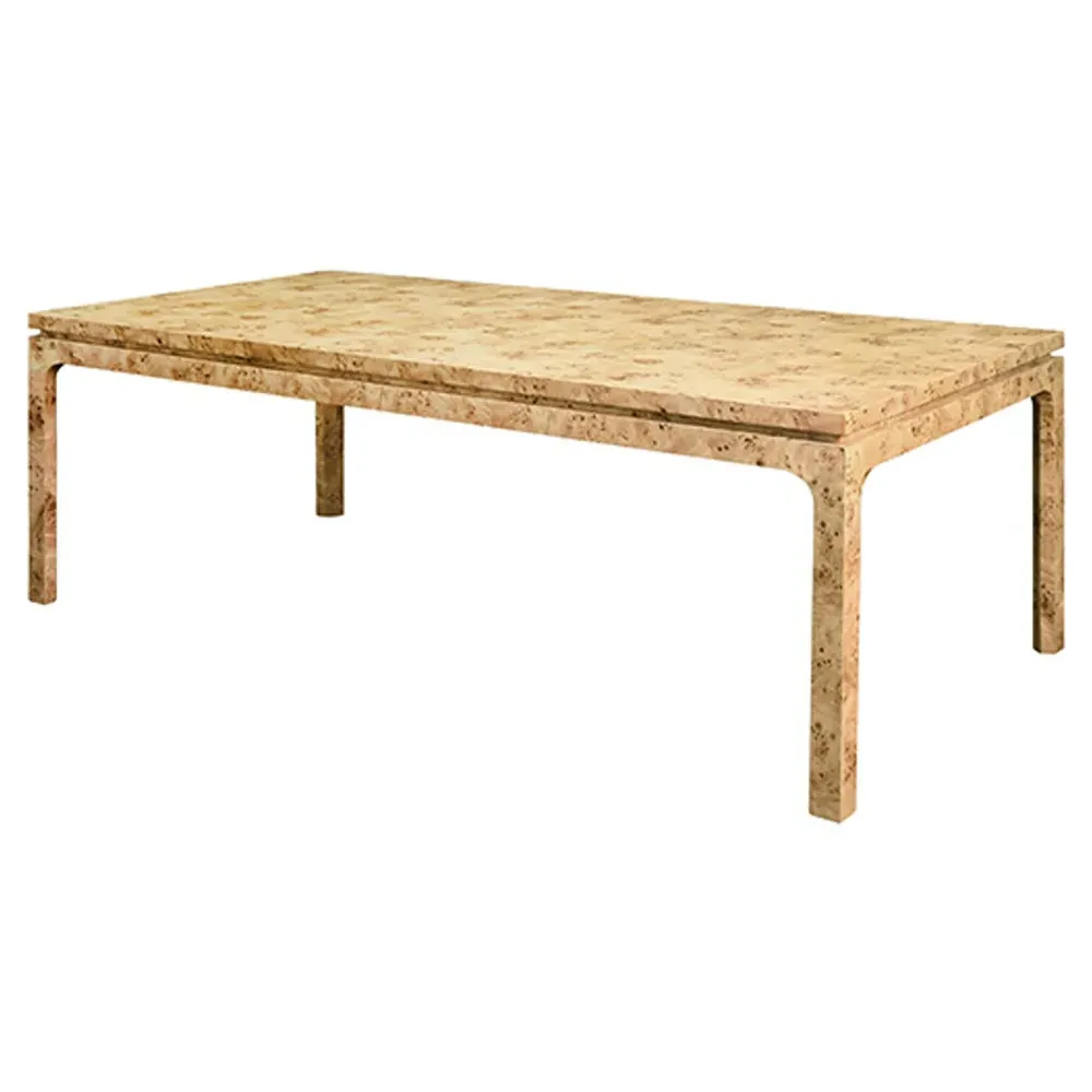 Adams Rectangular Dining Table - Brown, Burl Wood