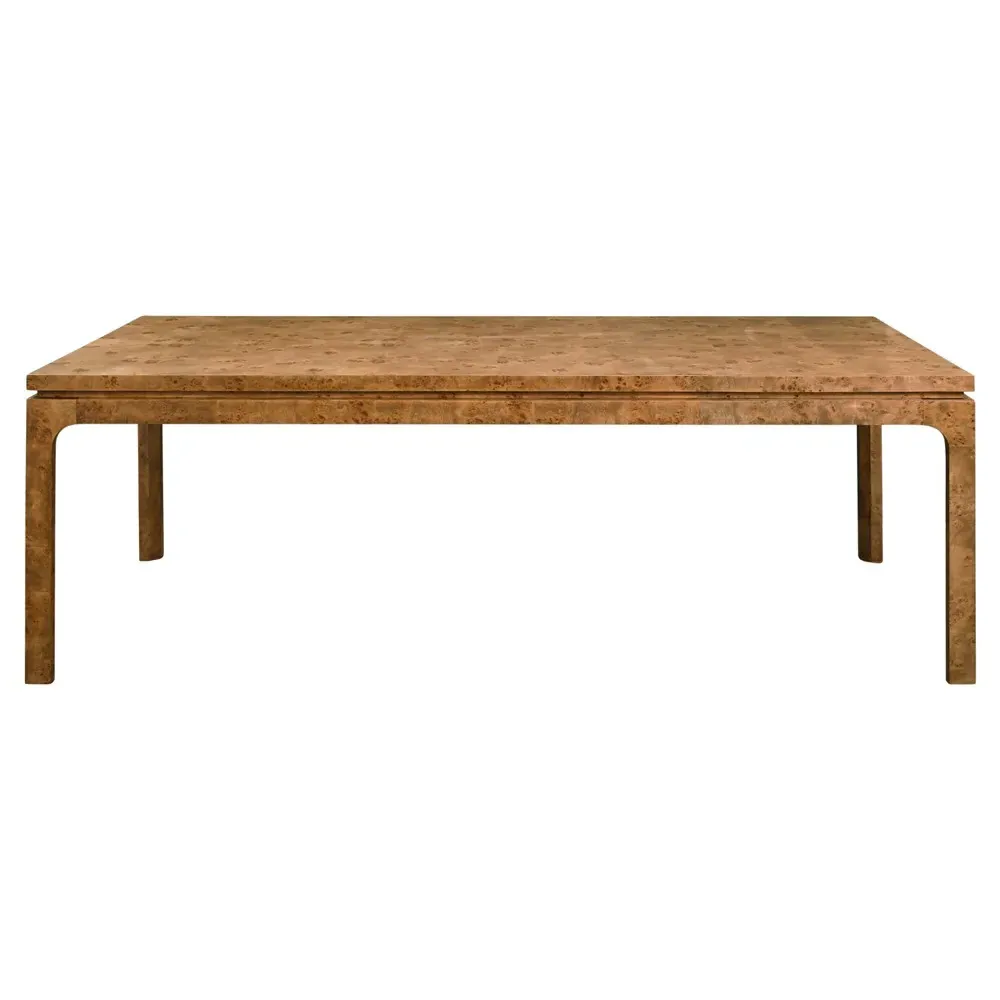 Adams Rectangular Dining Table - Dark Burl, Burl Wood