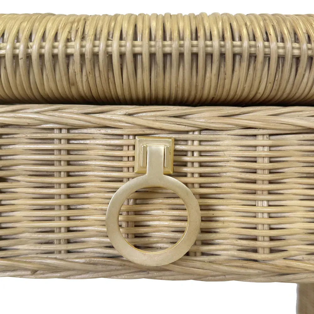 Adrien Woven Rattan Desk - Natural