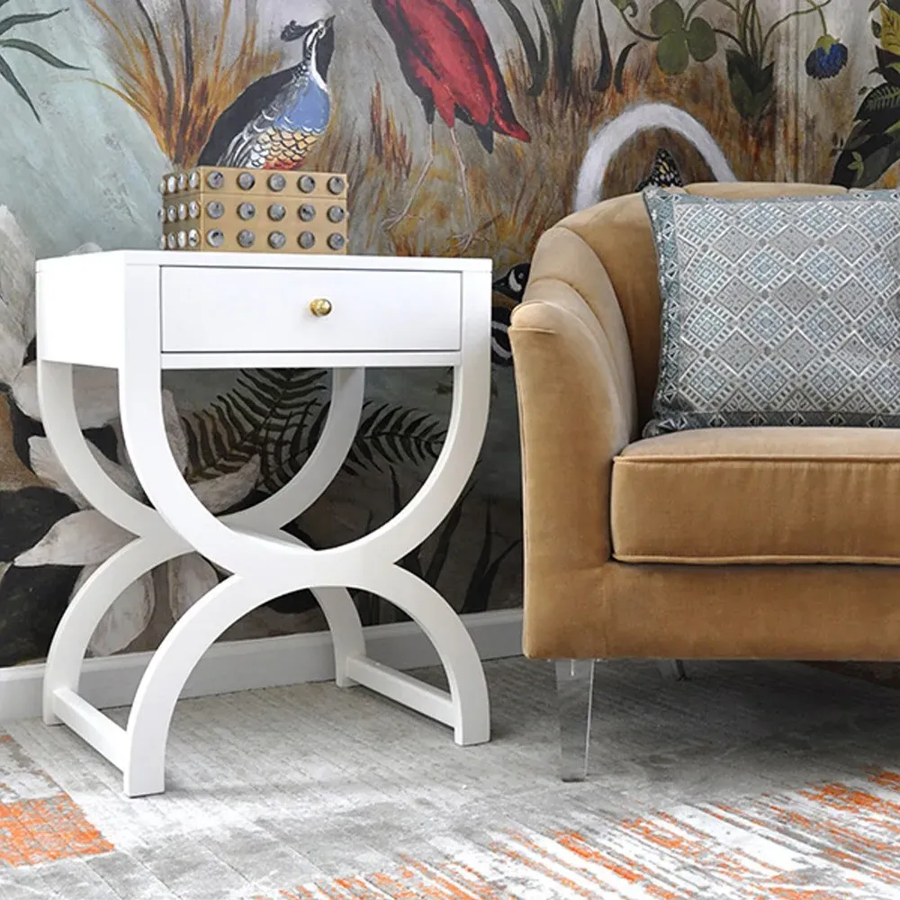 Alexis Rectangular Side Table - White