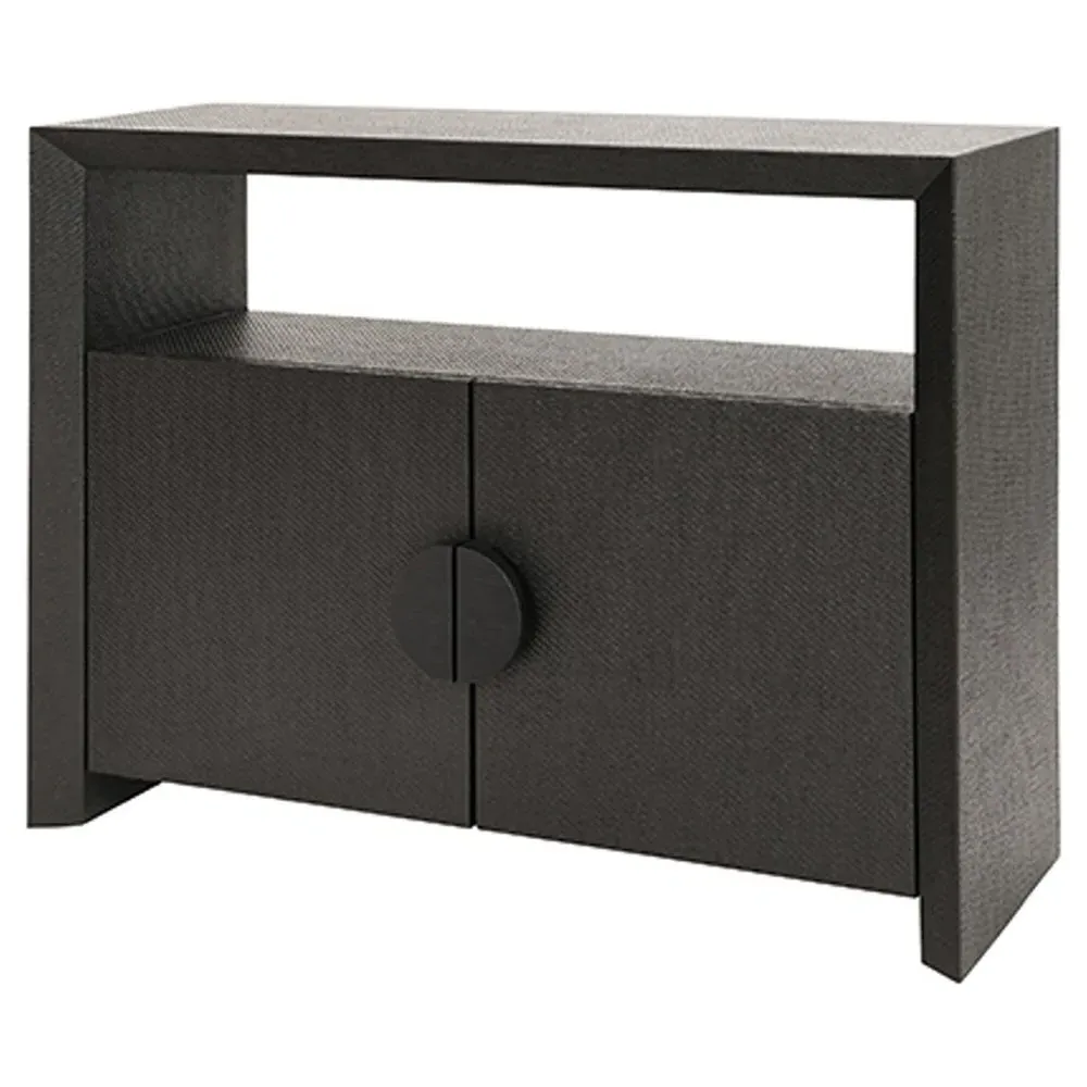 Aspen Console Table - Black, Grasscloth