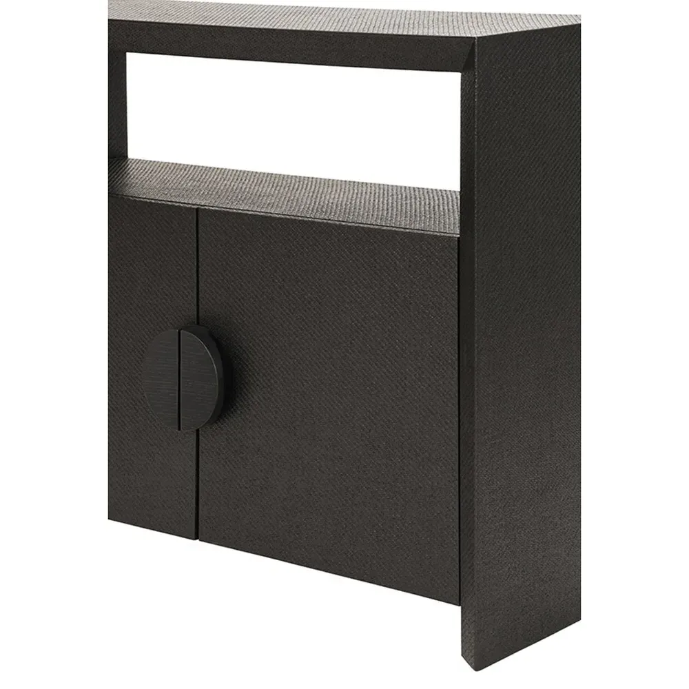Aspen Console Table - Black, Grasscloth