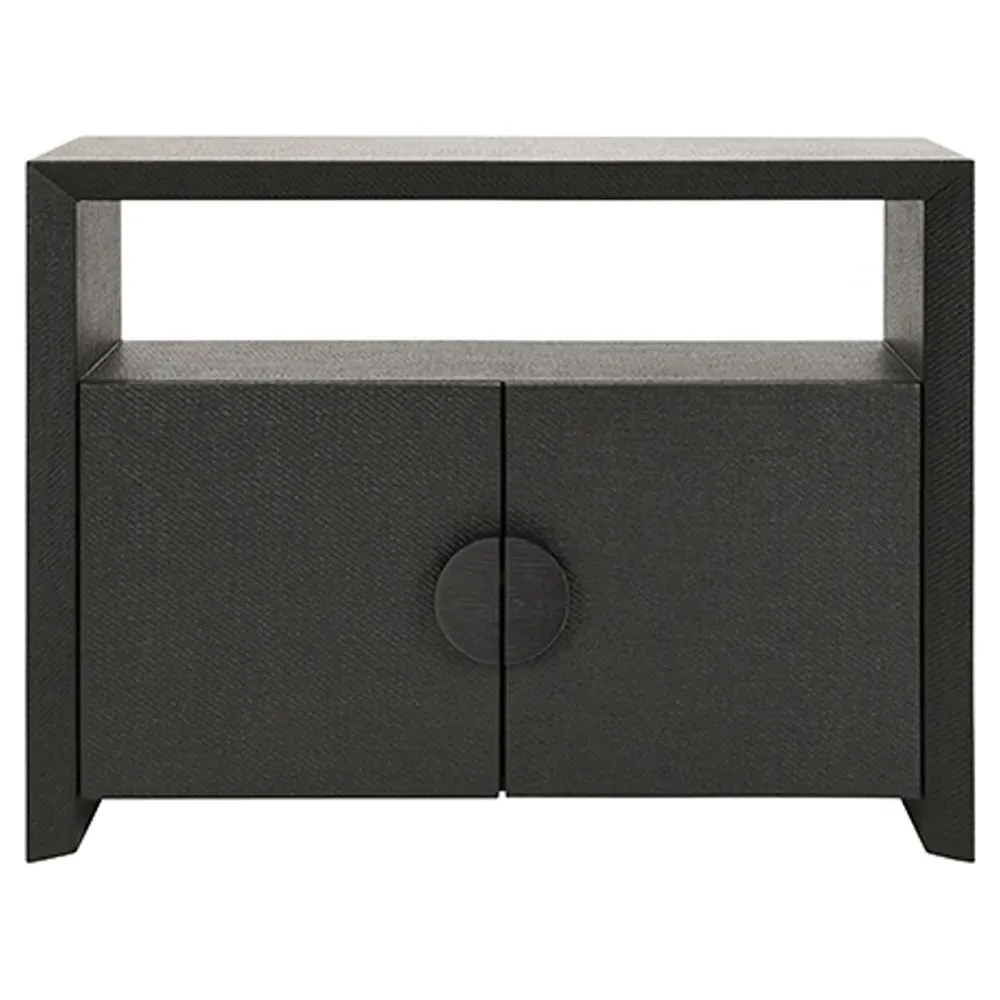 Aspen Console Table - Black, Grasscloth image