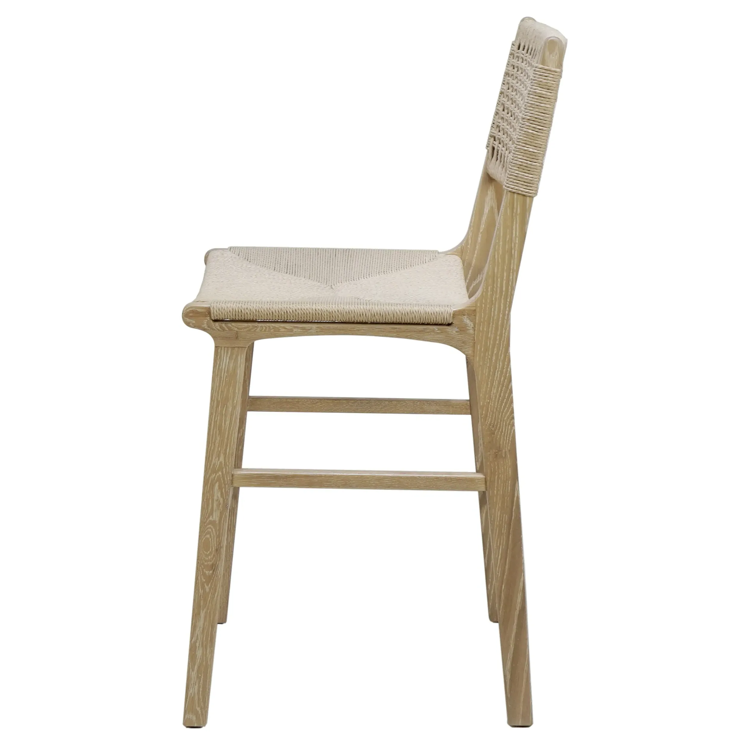 Astrid Woven Counter Stool - Brown, Oak Wood