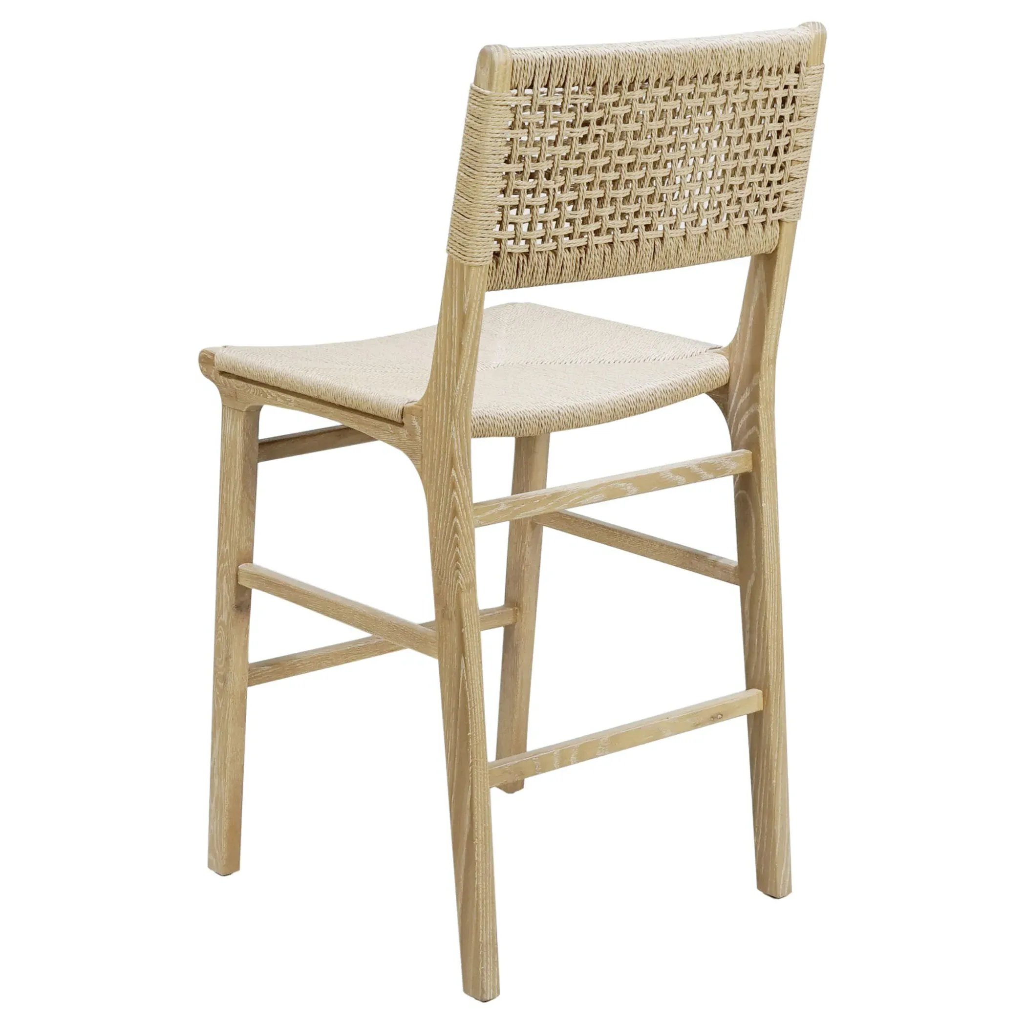Astrid Woven Counter Stool - Brown, Oak Wood