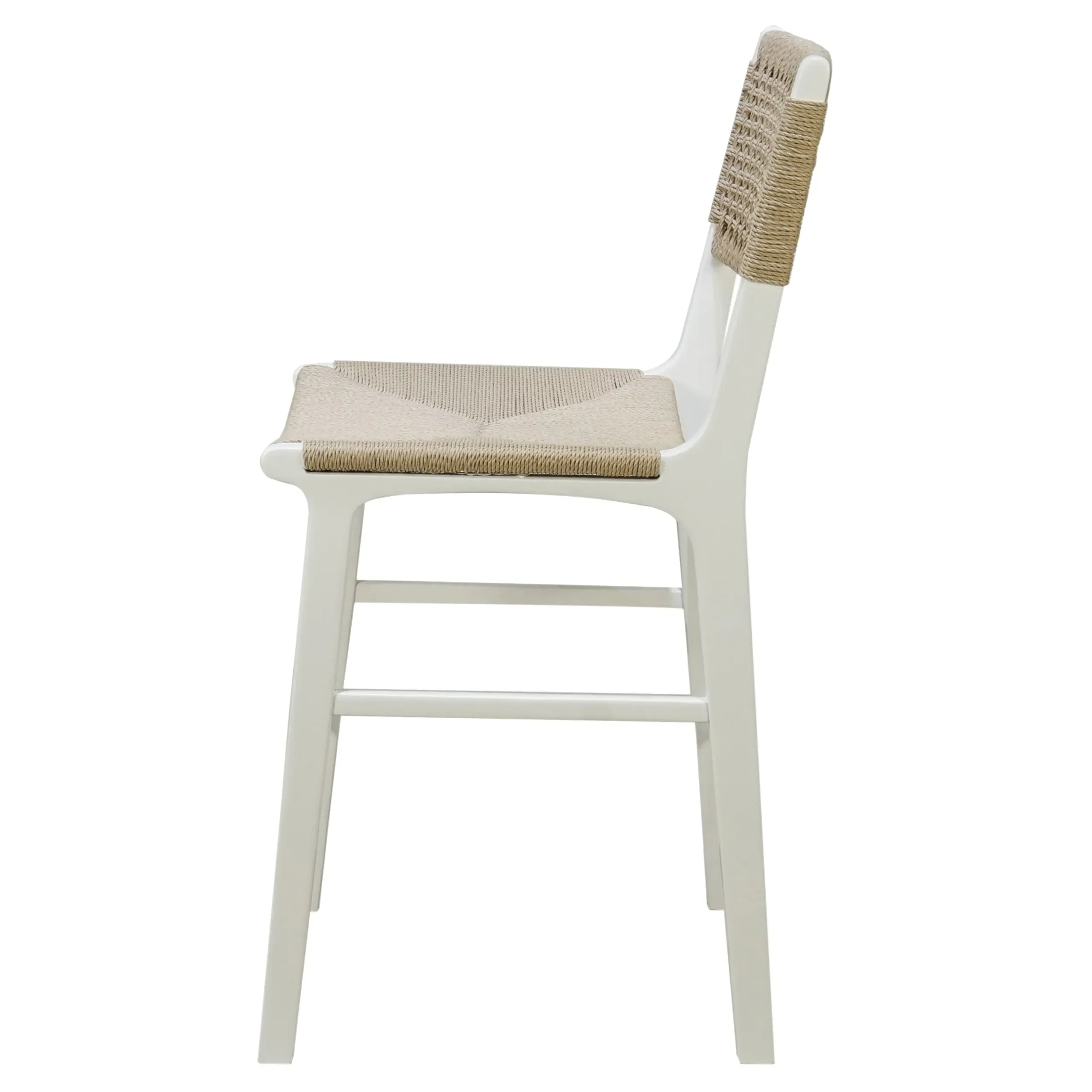 Astrid Woven Counter Stool - White, Hardwood