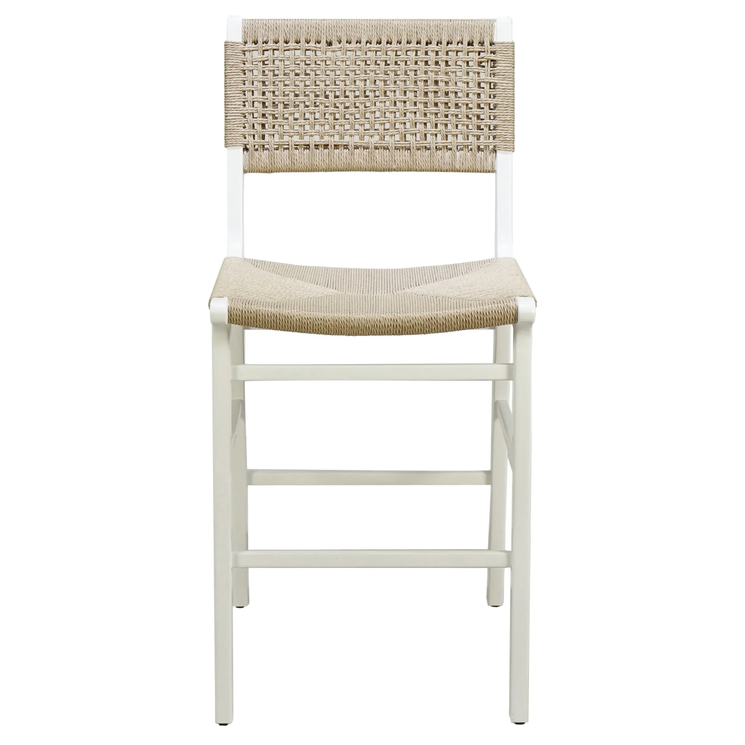 Astrid Woven Counter Stool - White, Hardwood