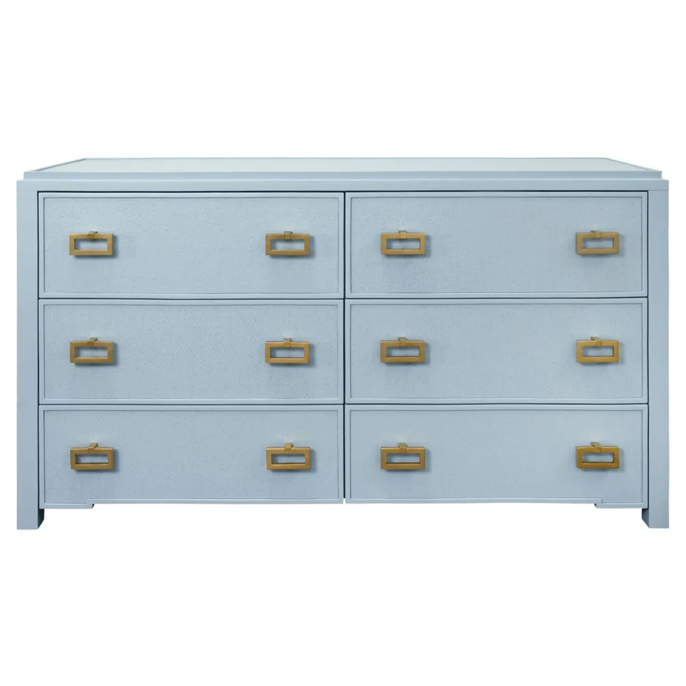 Atticus Double Dresser - Light Blue, Grasscloth image