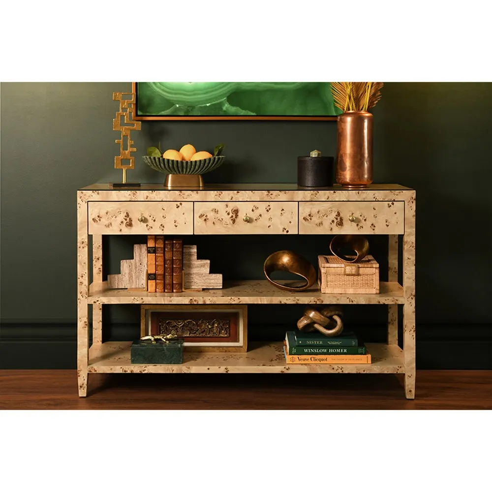 Briar Console Table - Brown Burl