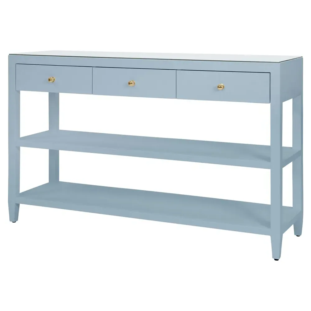 Briar Console Table - Light Blue, Linen