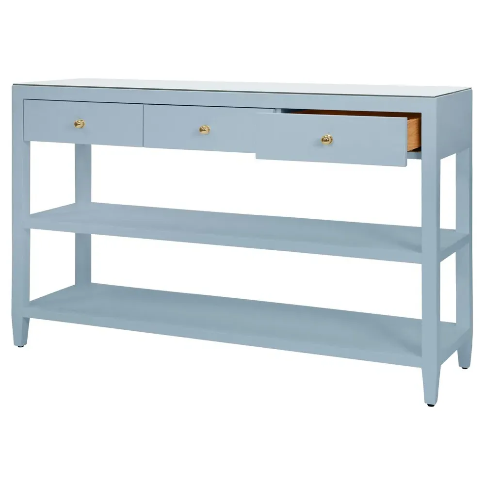 Briar Console Table - Light Blue, Linen