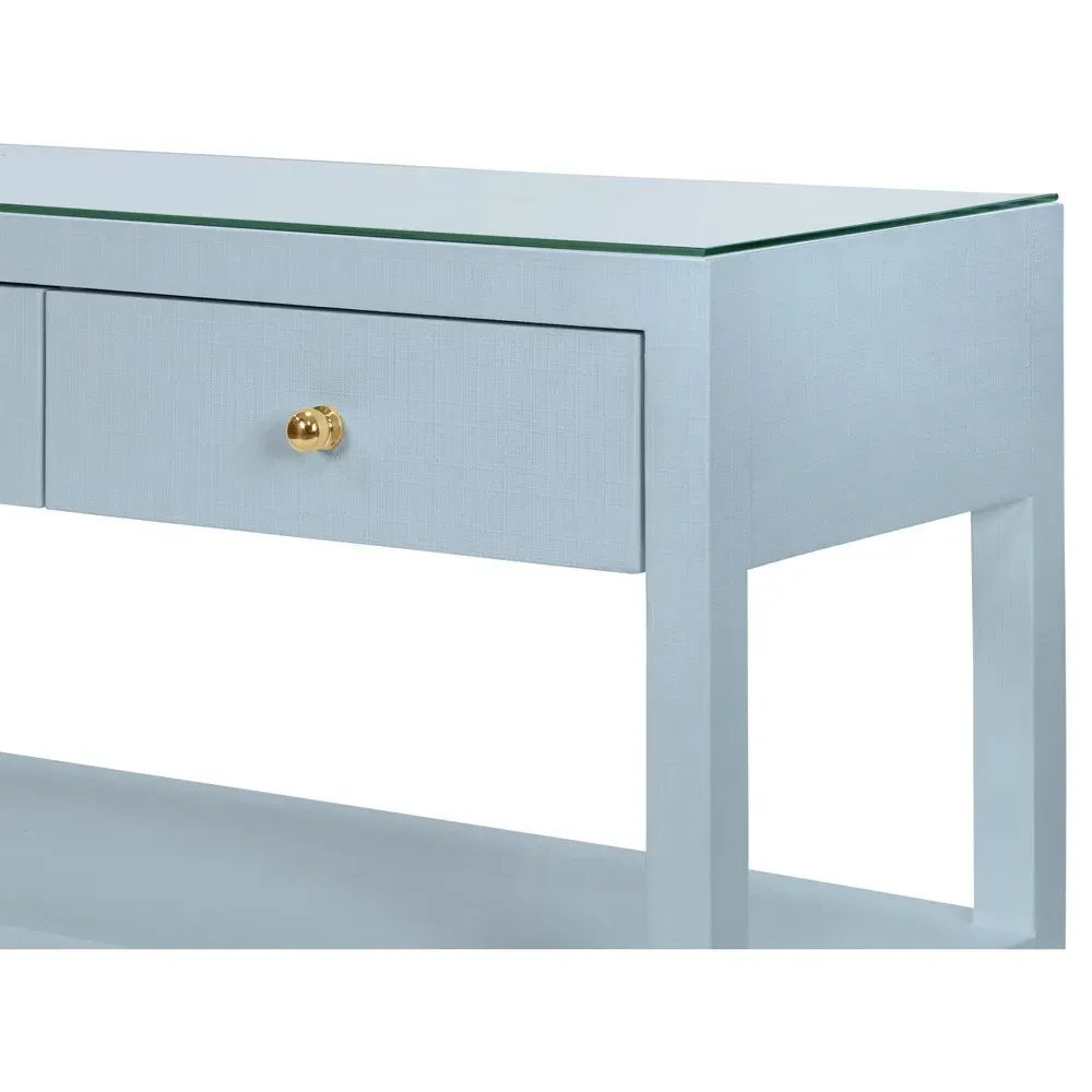 Briar Console Table - Light Blue, Linen