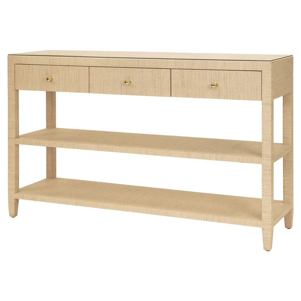 Briar Console Table - Natural Grasscloth