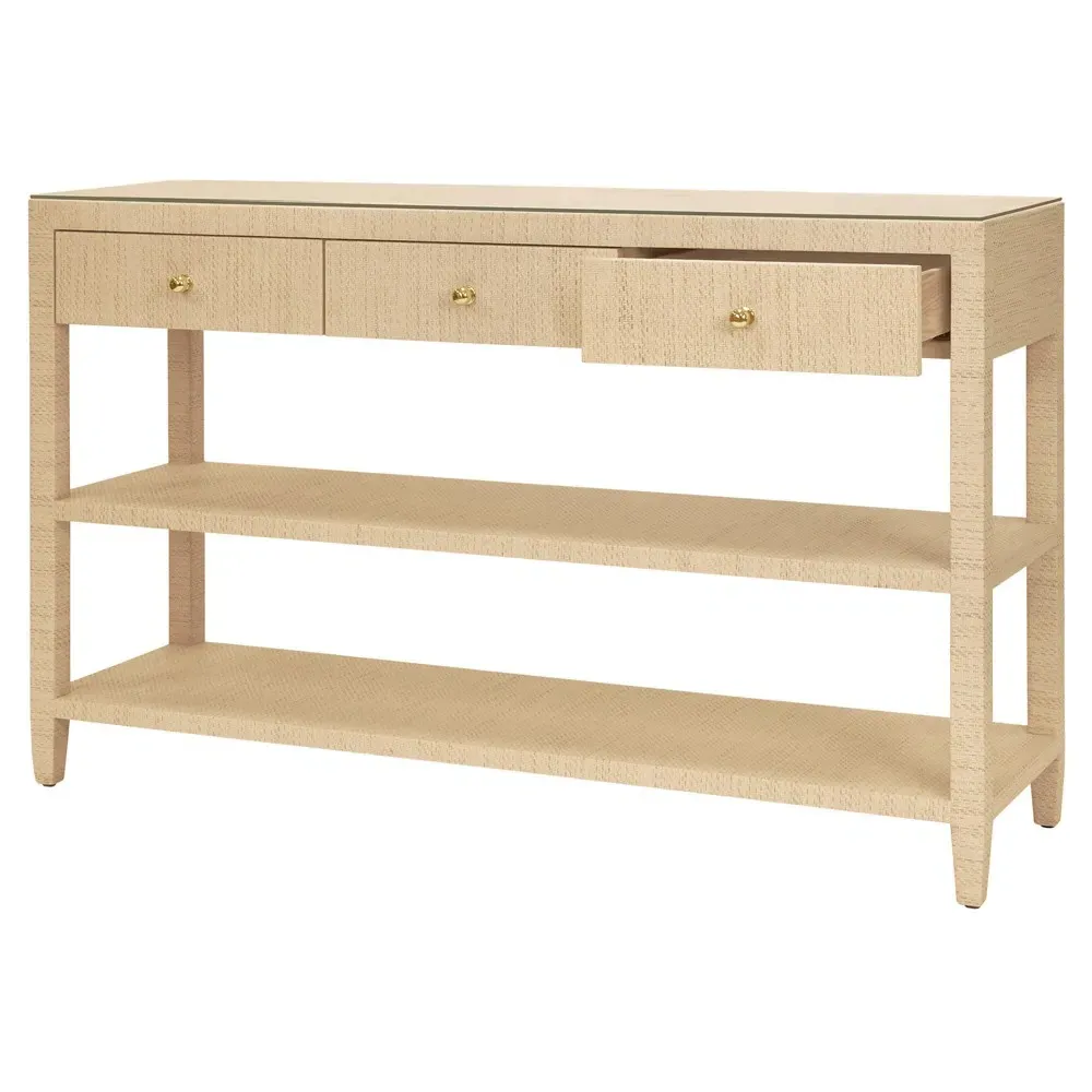 Briar Console Table - Natural Grasscloth