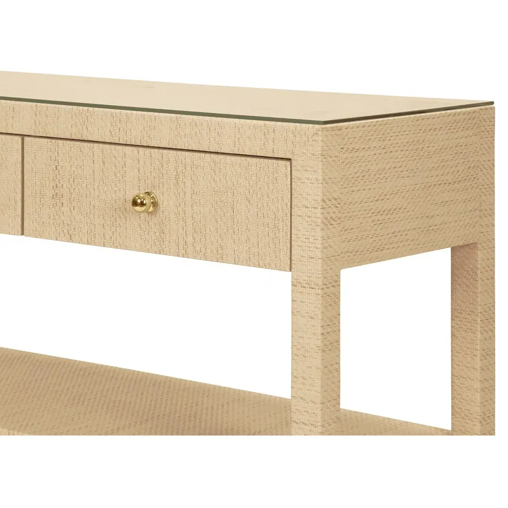Briar Console Table - Natural Grasscloth
