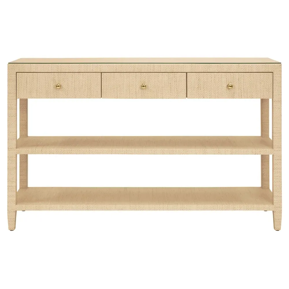 Briar Console Table - Natural Grasscloth