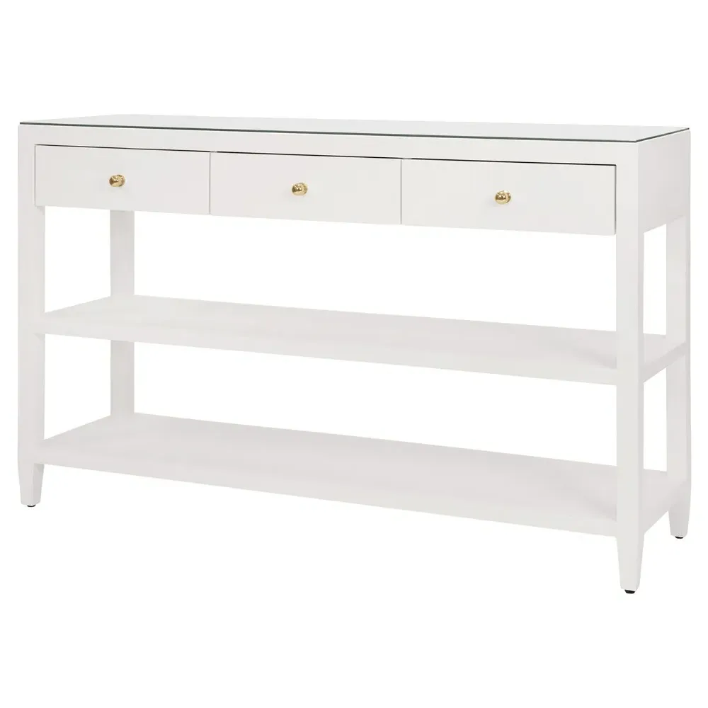 Briar Console Table - White, Linen
