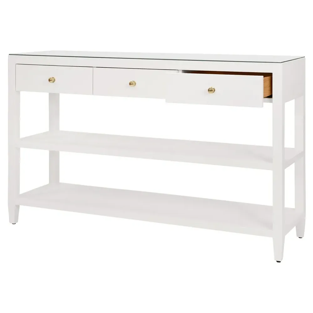 Briar Console Table - White, Linen