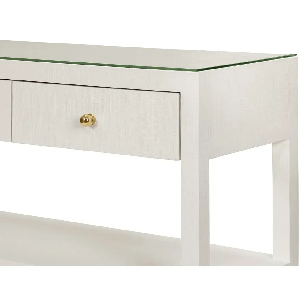 Briar Console Table - White, Linen