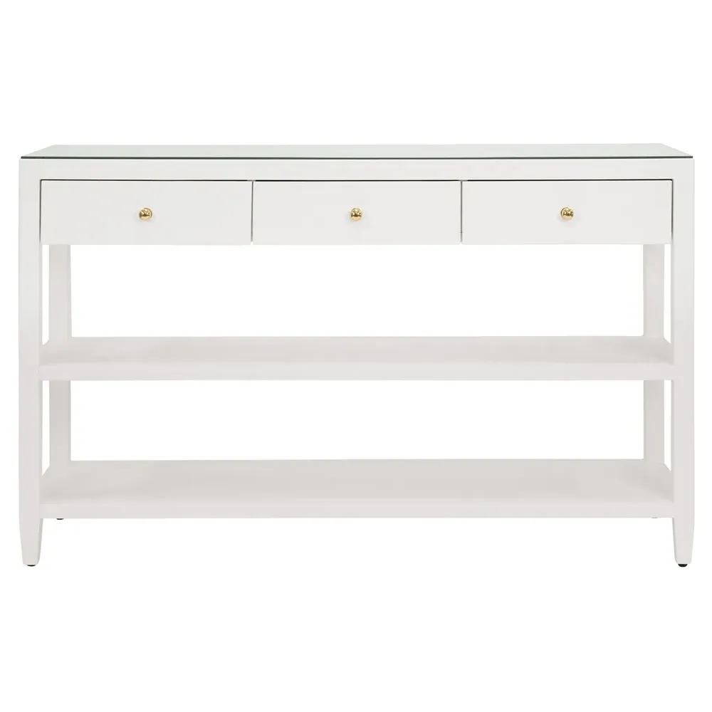 Briar Console Table - White, Linen