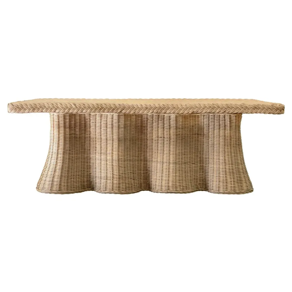 Britney Rectangular Coffee Table - Brown, Rattan image