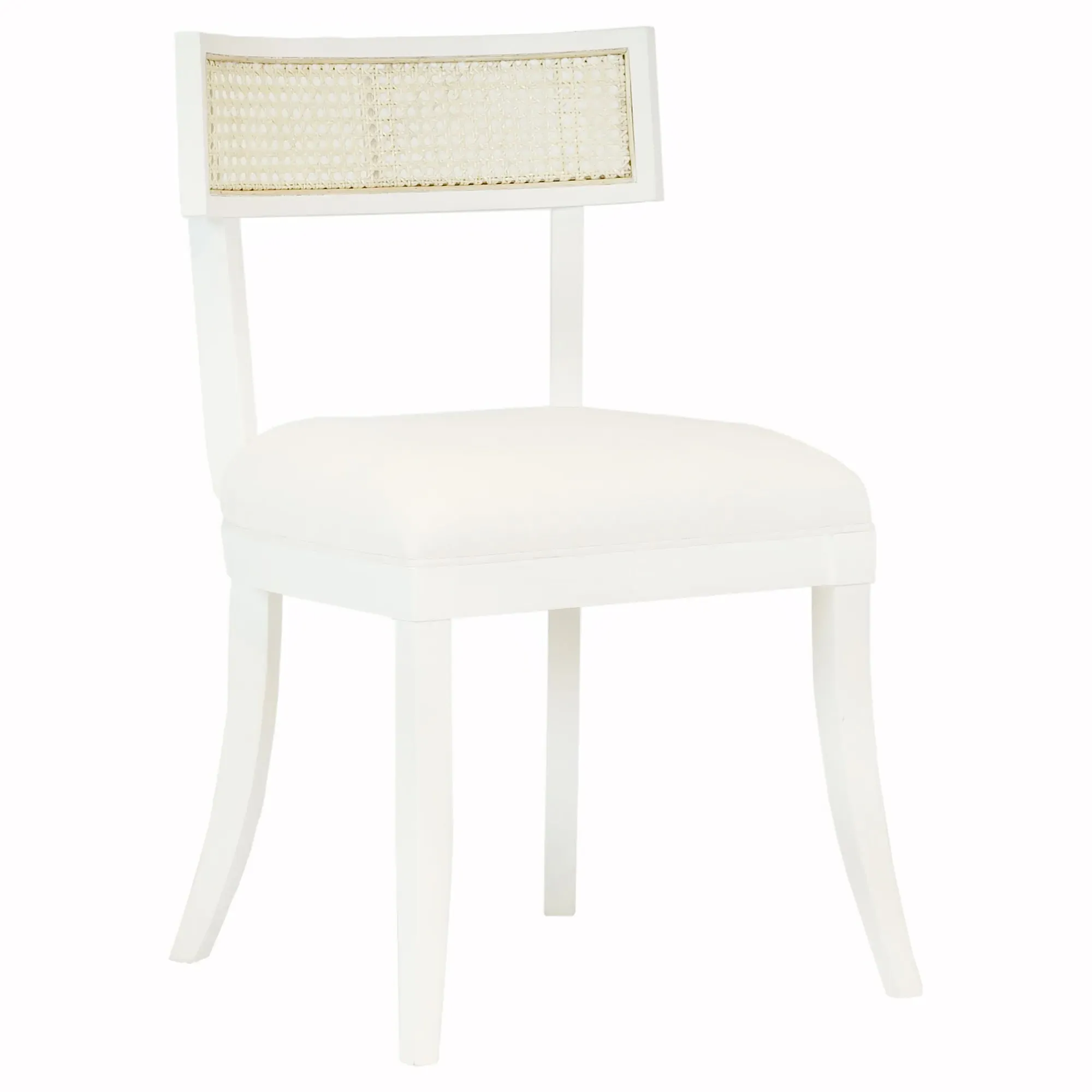 Britta Cane Back Dining Side Chair - White, Hardwood