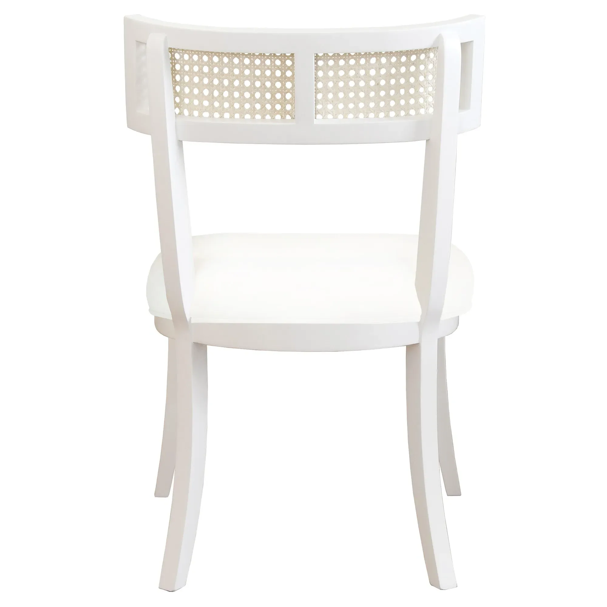 Britta Cane Back Dining Side Chair - White, Hardwood