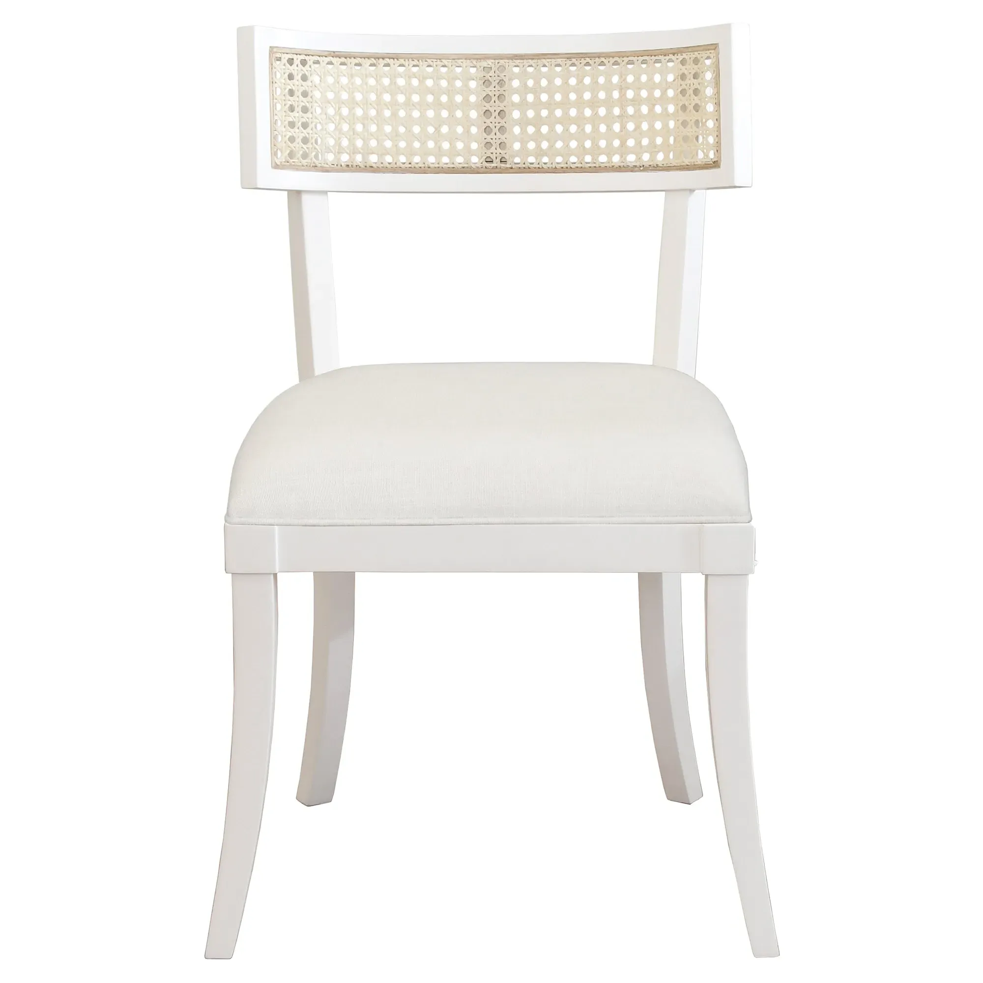 Britta Cane Back Dining Side Chair - White, Hardwood image